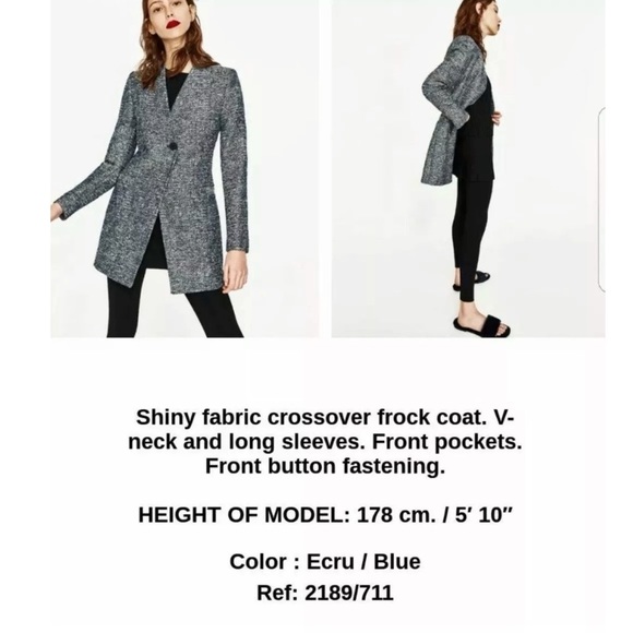 Zara Shiny Tweed Coat - Picture 13 of 15